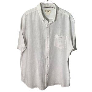 Weatherproof Vintage Men’s Linen Cotton Camp Shirt – Size XXL – White
